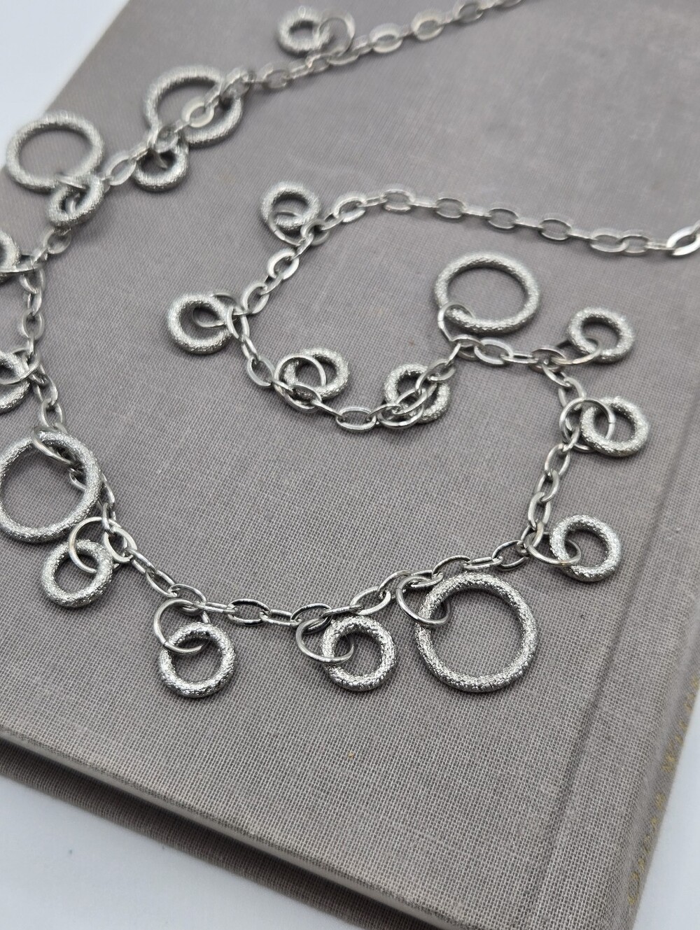 Chunky Silver Chain Choker Necklace grunge emo 90s moto aesthetic 19"